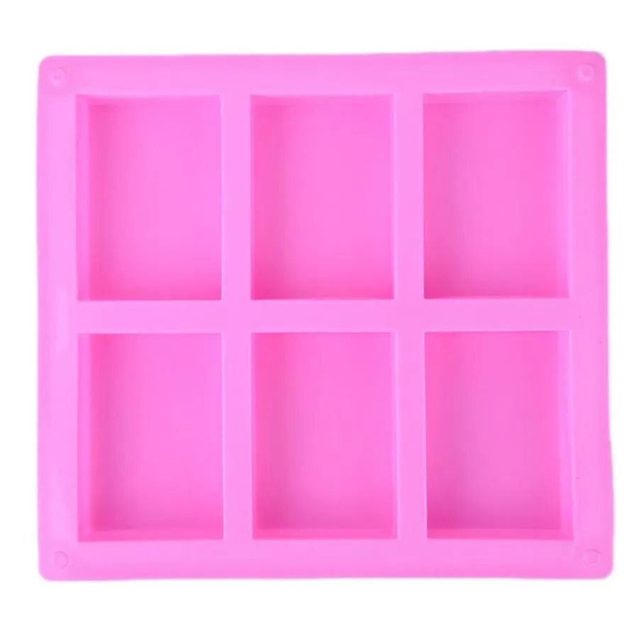 6 Cavities Handmade Rectangle Square Silicone Soap Mold Chocolate DOOKIES Mould Cake Decorating Fondant Molds 1 Piece248k