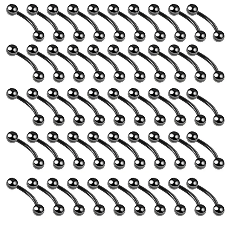 Other Fashion Accessories 100PCSLot Stainless Steel Earring Helix Nose Eyebrow Lip Labret Rings Tragus Tongue Barbell Navel Belly Piercings Body Jewelry 231208