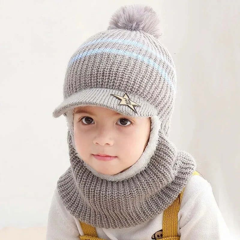 Beanie / Skull Caps Bebê Chapéu de Inverno Pom Beanie Chapéus Bebê Menina e Menino Chapéu com Forro de Lã Quente Bonés de Beisebol para Crianças HT19025 231208