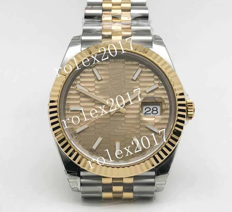 VSF Factory Men's 904L Dwucie 18K ZŁOTA ZŁOTA ZŁOTA DOCINED RG FLED BEZEL DATEJUST 41 mm VS3235 Automatyczny ruch Nowy styl Rolesor Wystotowanie Kuczkowców