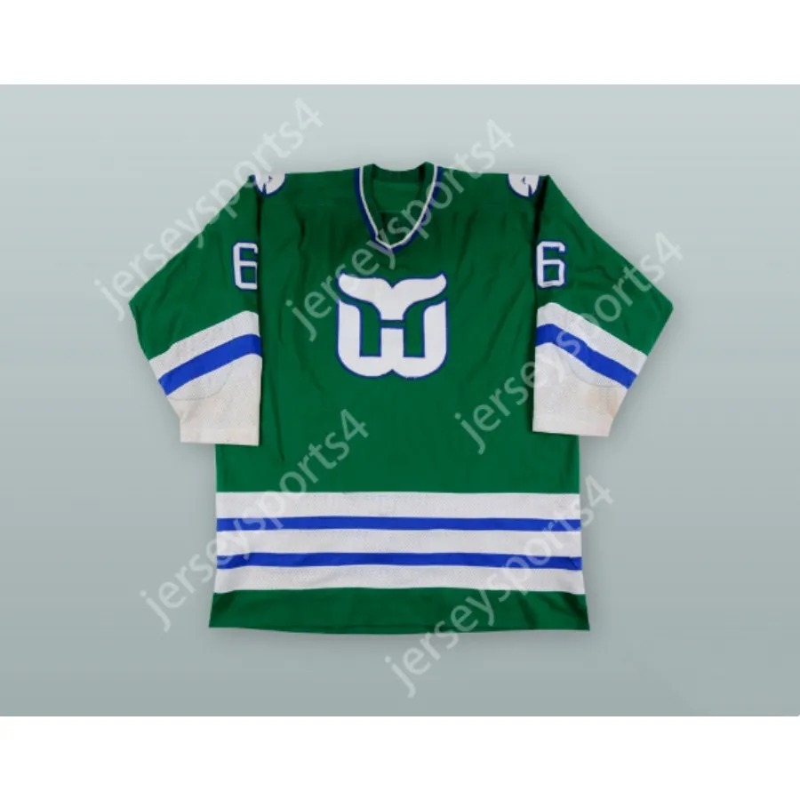 Custom BLAKE WESLEY 6 HARTFORD WHALERS GREEN HOCKEY JERSEY NEW Top Stitched S-M-L-XL-XXL-3XL-4XL-5XL-6XL