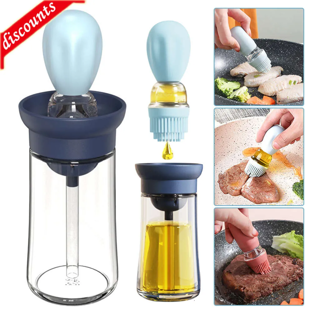 Upgrade Kitchen Silicone Oil Bottle Portable Sauce Seasoning Tool Cooking Baking BBQ Quantitative Brush Dispenser Universal Accessories