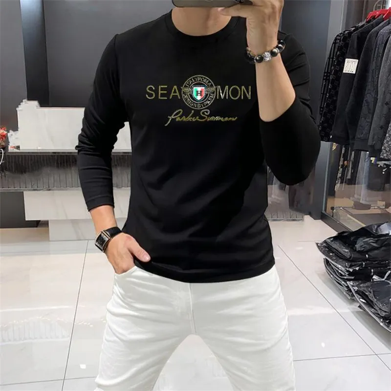 2023 Verão Nova Manga Longa Camisas Europeias e Americanas Mens Mulheres Designers T-shirt Solto O-Necktees Marcas de Moda Tops Homens Casual T-shirt M-4XL