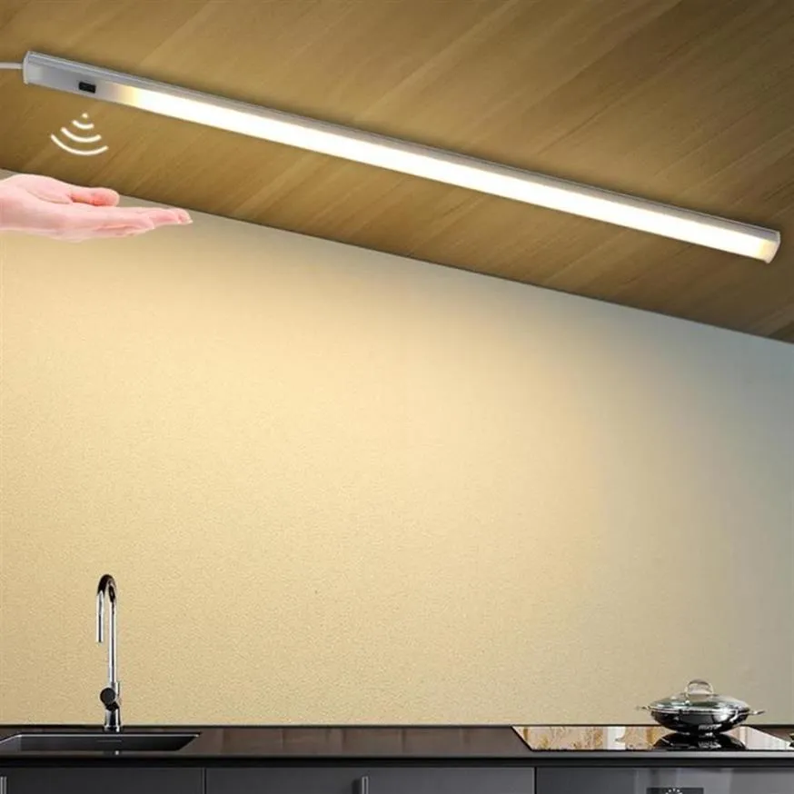 Powered Smart LED Kitchen Light Hand Sweep Sensor Lamp High Brightness Backlight For Cabinet Wardrobes Drawer 30 40 50 Cm254L