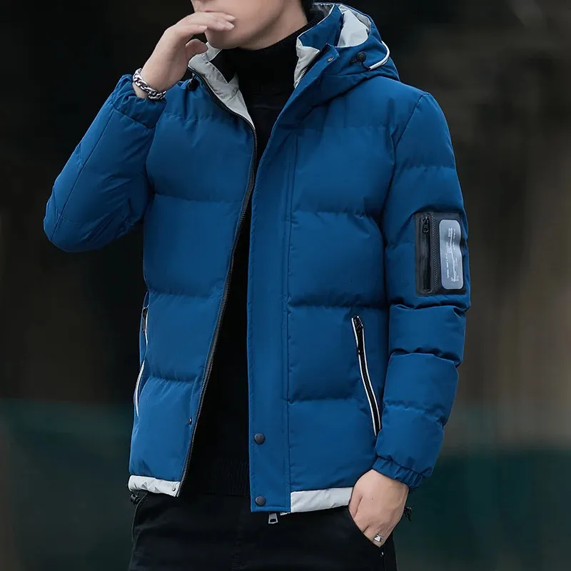 Erkek ceketler Sonbahar ceket zip rüzgarlık kapüşonlu parka erkek kış moda 2023 bahar yüksek quaty yumuşak siyah mavi ceket erkek giyim 231208