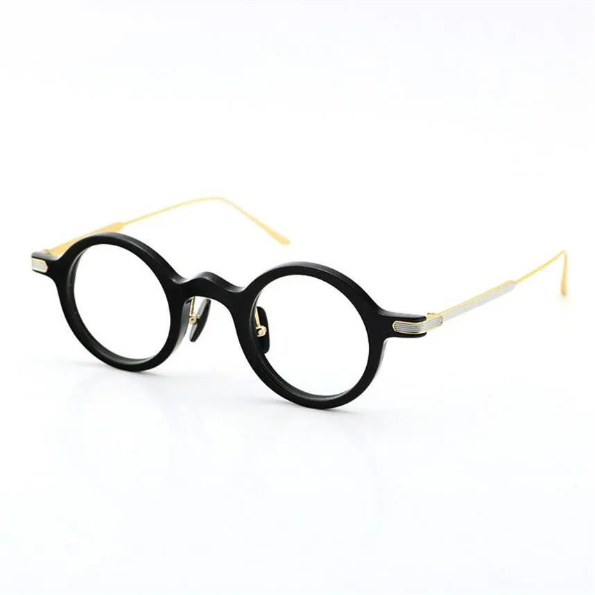 New Original Floral Buffalo horn Frames Designer Presbyopic Eyewear Circular Eyeglasses Titanium Myopic Eyewear Round Vintage231S