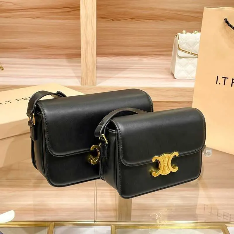 Triunfos adolescentes Bolso de diseñador Cuero de lujo Triumphal Arch Crossbody de oro negro genuino para mujer 2024 Nuevo hombro único Versión de gama alta Tofu Pequeño cuadrado