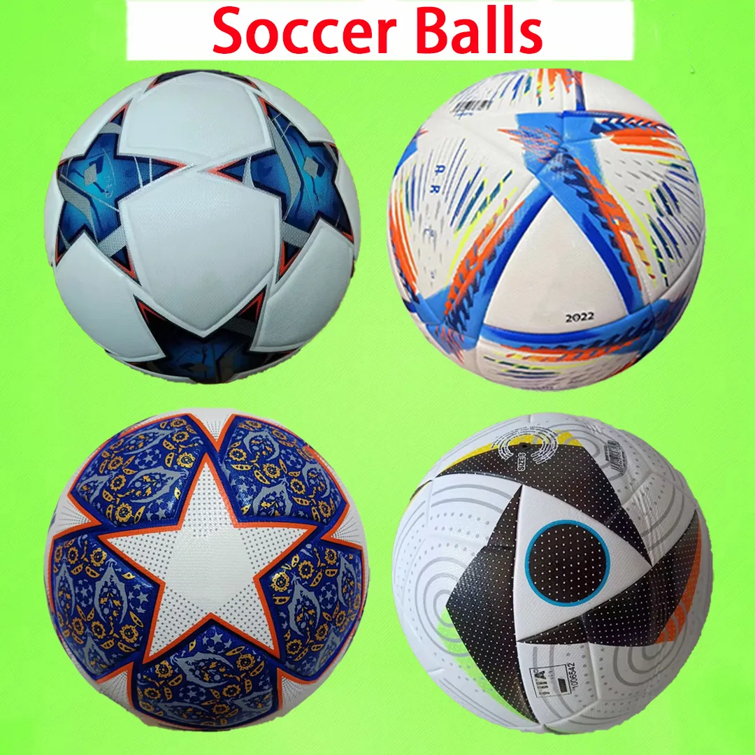 2024 Nouveau Qatar Taille 5 Boules de football 21 22 23 24 Soccerball de haute qualité Nice Match Football Football Ship the Balls Without Air 2023 Taille 5