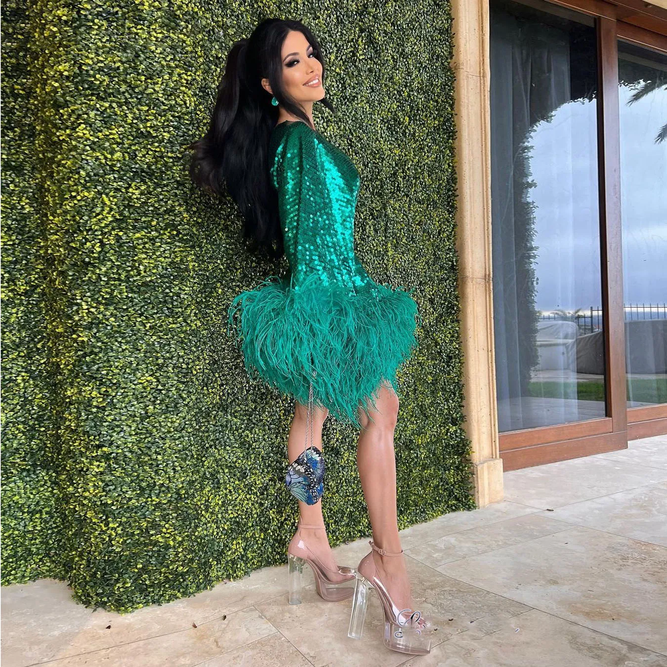 Glitter Green Feather Sequin One Shoulder Short Sequin Prom Dress - Mini Cocktail Party Ostrich Short Night Club Wear Glitter Green Dress: Sequin One Shoulder Mini Cocktail Party Dress Chic  Nightclub Wear From Wevens, $145.53 | DHgate.Com