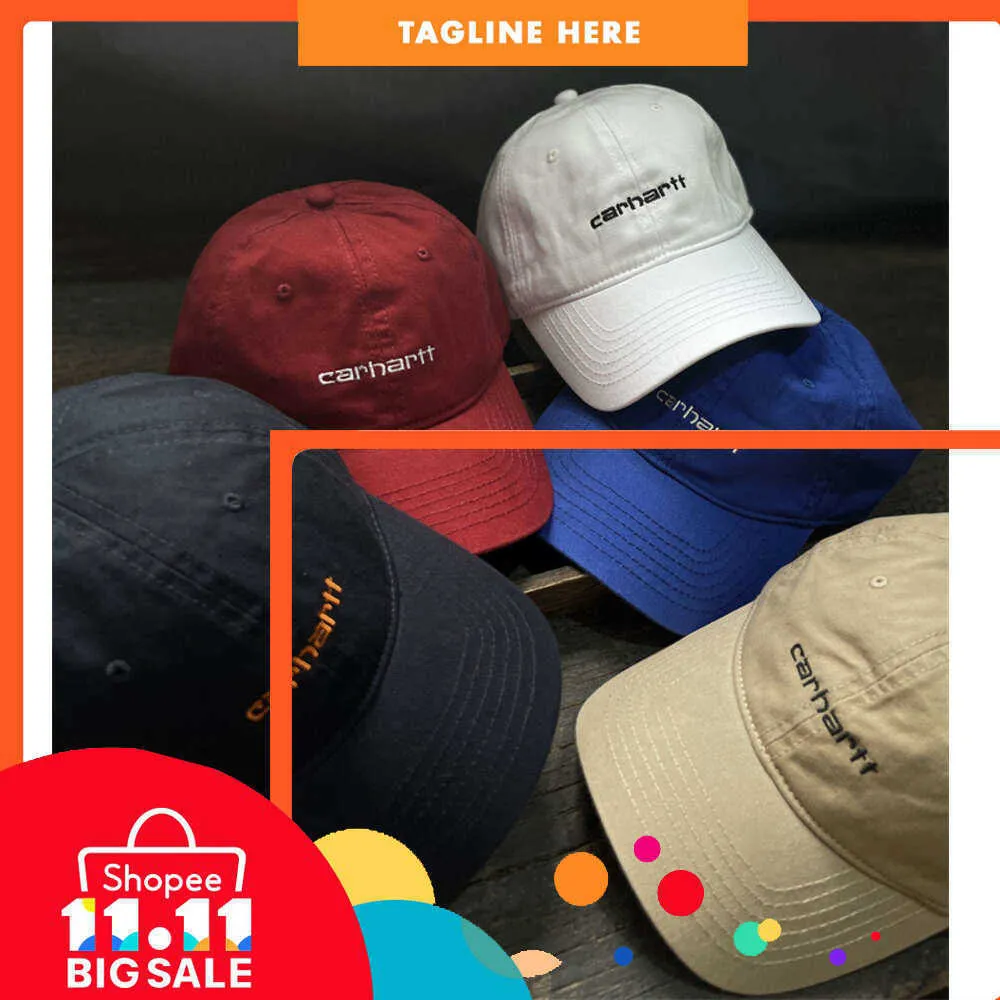 Carthart Carharttss Carha Ball Caps Chapéu Bordado Letras Soft Top Boné de beisebol Masculino e Feminino Casual Versátil Lavado Língua de Pato Maré