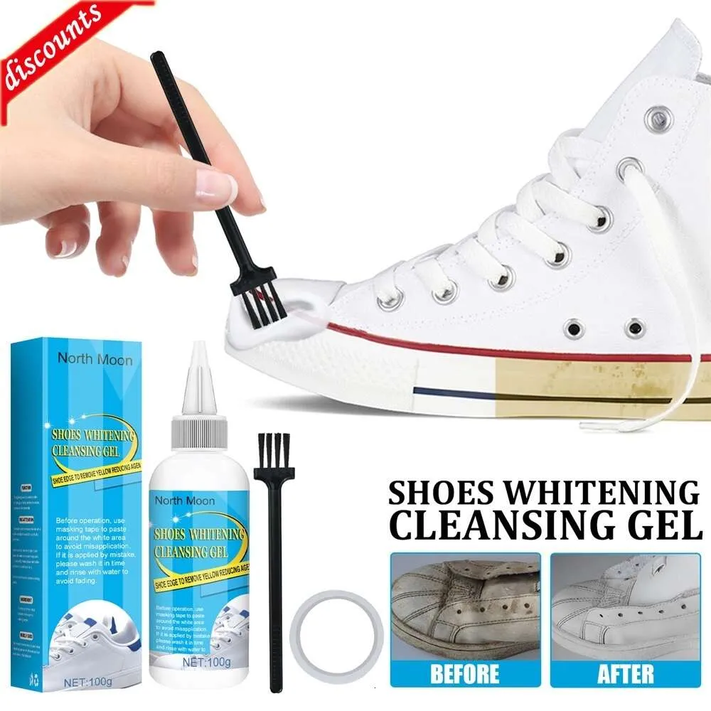 Upgrade New 30/100ml White Shoes Cleaning Gel Clean Shoe Stain Whitening Cleansing Polish Foam Deoxidizer Gel For Sneaker Remove Yellow Edge