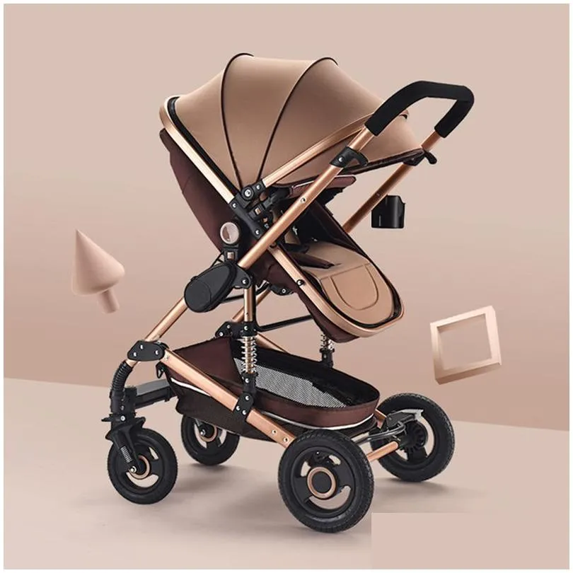 Baby Stroller 3 in 1 Newborn Baby Carriage High Landscape Stroller Four Seasons Cushioning brand soft high-end breathable designer
