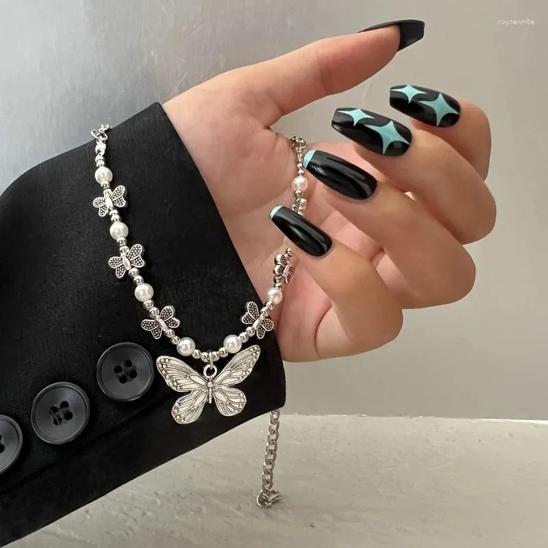 Цепочки 2023 Y2K, фиолетовое ожерелье с подвеской в форме сердца, женское милое крутое ожерелье на ключицу в стиле панк для девочек, модные эстетические ювелирные изделия, подарок