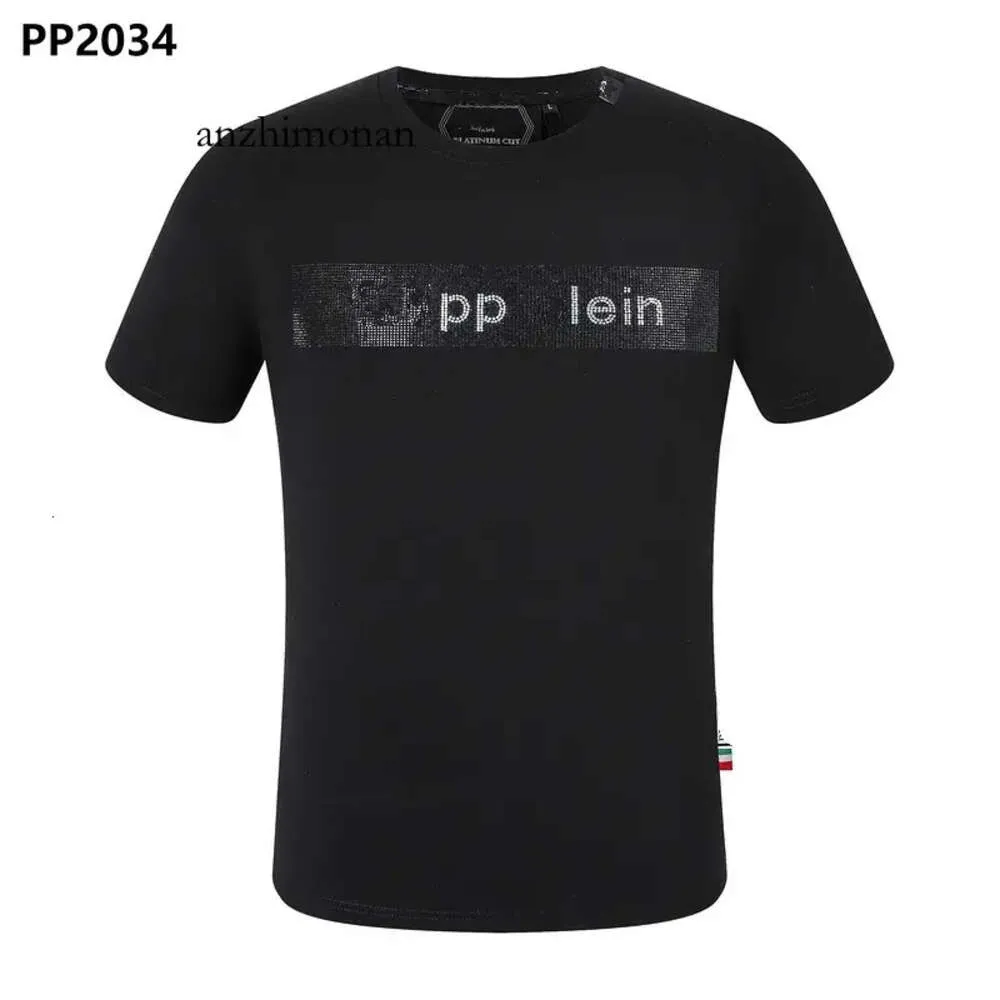 Philipps t-shirt designer vanlig Phillip Plain Men Phillip T-shirt Men Pleins Designer PP Designer Skull Diamond Cotton T-shirt Kort ärm Dollar BR 284