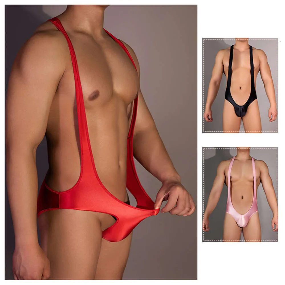 Ventiler les slips pour hommes Mankini maillots de bain maillots de bain profond en forme de V string sous-vêtements jarretelles body mâle Sexy Lingerie Shapewear