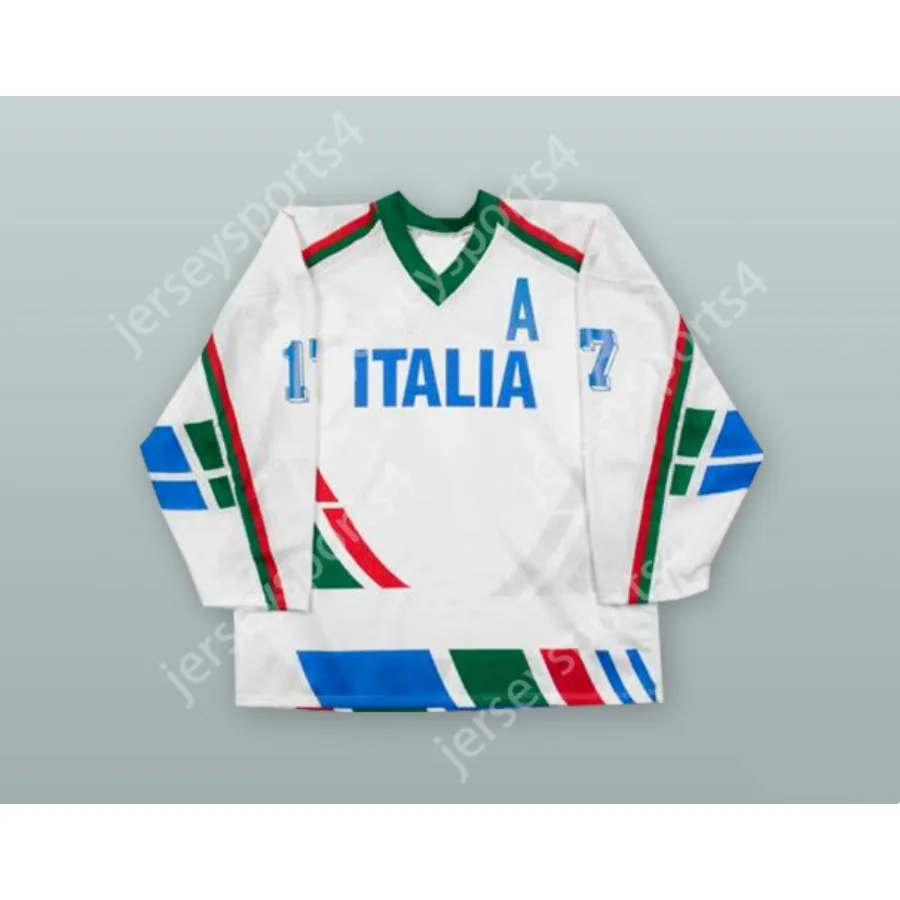 Custom Gates Orlando 17 Włoch Narodowa Drużyna White Hockey Jersey New Top Sched S-M-L-XL-XXL-3XL-4XL-5XL-6XL