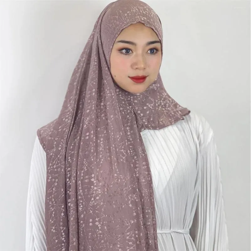 Vêtements ethniques Diamant Femmes Musulmanes Instant Hijab Longue Écharpe Avec Cerceau Pinless Foulards Glitter Turban Islamique Gland Headwrap Étoles