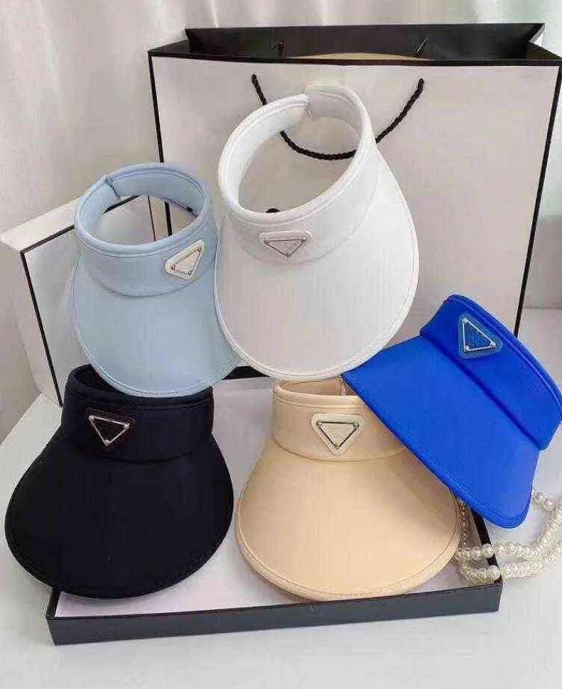 Visors Designer Lady Visor Summer Justerbar Sun Hat Luxury Brand Letter Canvas Outdoor Sandbeach Windproof UV Protection6532405