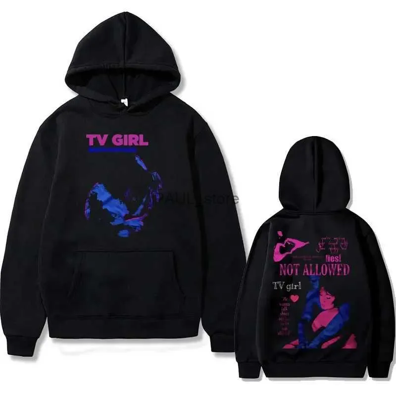 Men's Hoodies Sweatshirts Limited Edition Tv Girl Graphic Hoodie Unisex Fleece Cotton Hoodies Male Black Streetwear Men Women Fashion Oversized SweatshirtL231209