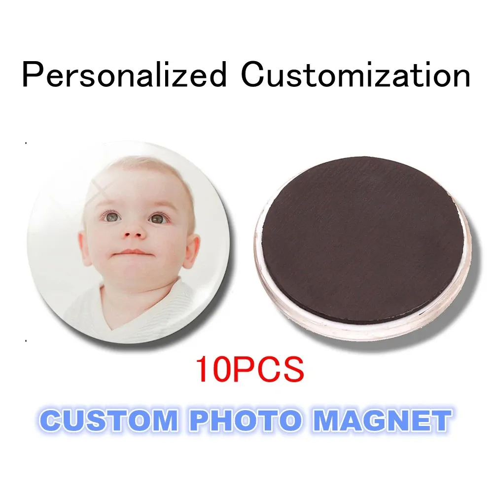 Magnesy lodówki 10pcs Personal Custom 30 mm Lodówka magnes po kochankach Baby Kids Family Glass Glass Lodówka naklejki uchwytowe wystrój 231208