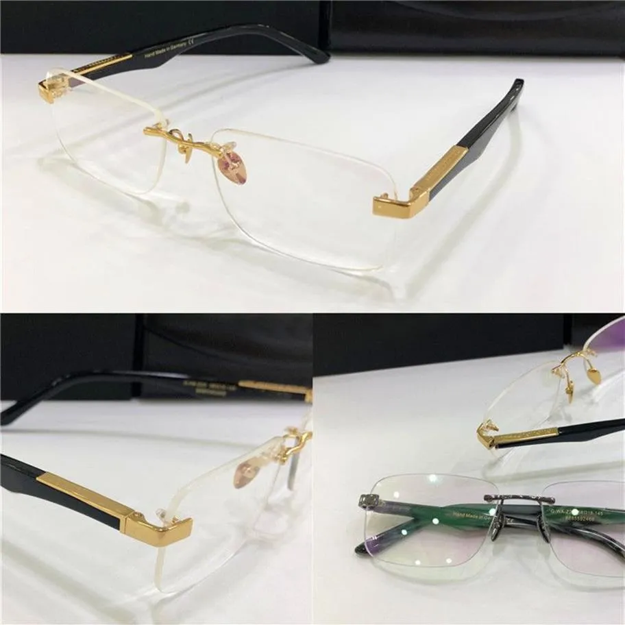 Lunettes de prescription à la mode THE ARTIS I, monture sans monture, grandes jambes, verres optiques, lentille claire, style business simple pour hommes 240b