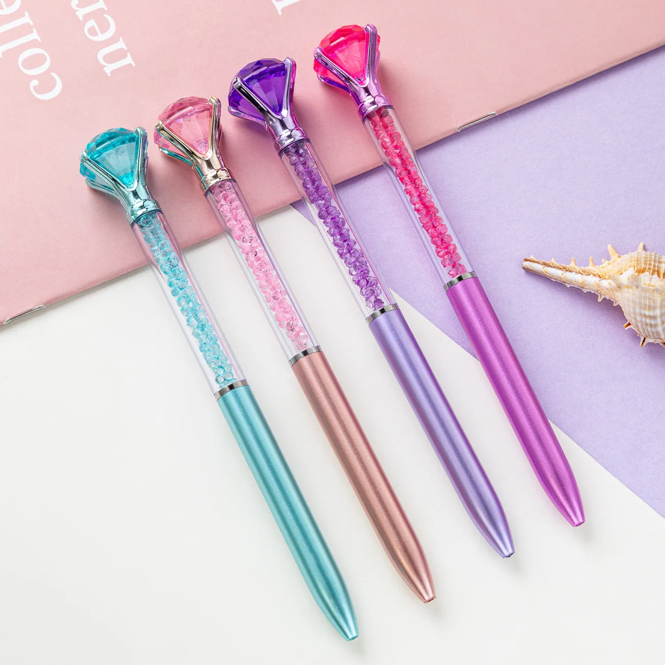 Diamond Plastic Pen Nowe biurowe papiery papiernicze Reklama Prezenty Ballpoint Pen Crystal Pen