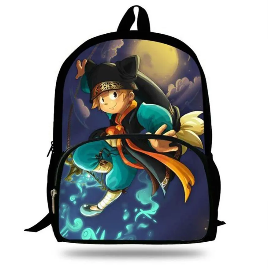 Sacs d'école 16 pouces Enfants Wakfu Printing For Teenagers Mochila Backpack Kids Boygirls Book Daily Book308i