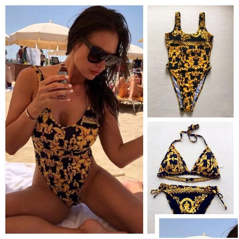 Traje de baño Diseñador de alta calidad Damas Playa de verano Un conjunto Bikini Ropa interior Traje de baño Traje de baño para mujer Trajes de baño Y Trajes de baño de una sola pieza D DHAP2