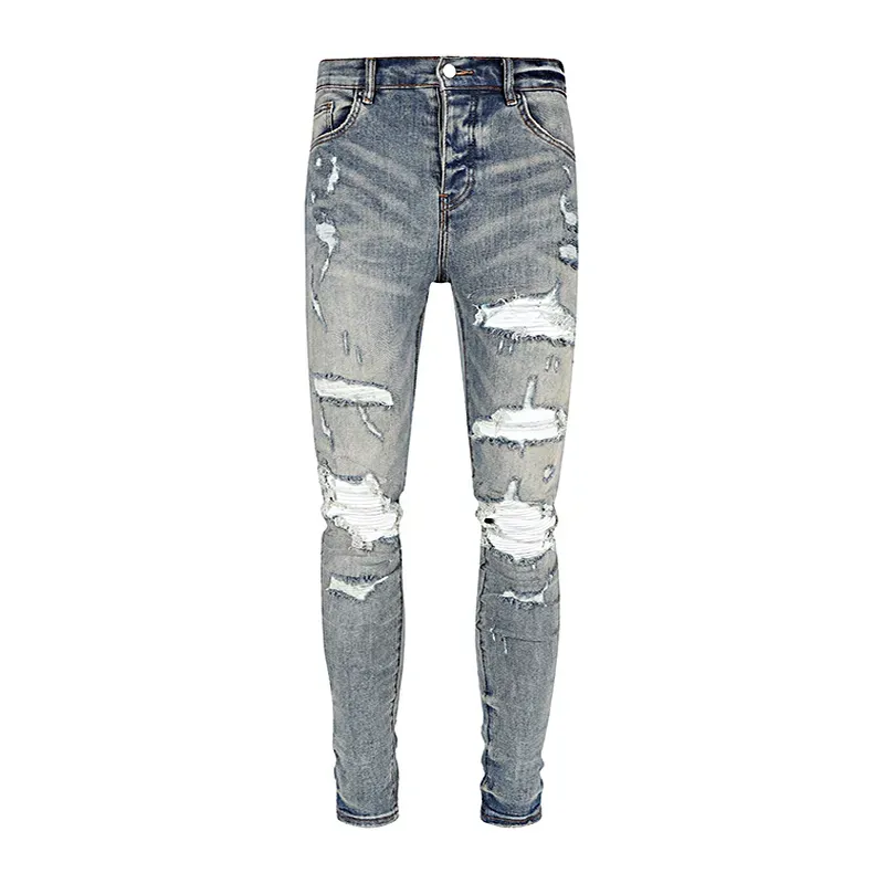 Men&#039;s Jeans Luxurys Designers Jeans Distressed France Fashion Pierre Straight Men&#039;s Biker Hole Stretch Denim Casual Jean Men Skinny Pants Elasticit pant Size 30-40