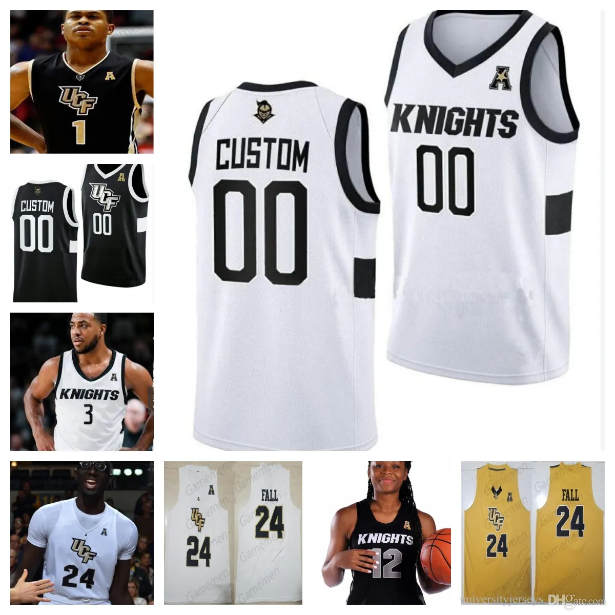 Anpassa UCF Knights Basketballtröjor Herr Mens Women Youth All Stitched Thierno Sylla Nils Machowski Poohpha Warakulnukroh Michael Kalina Marchelus Avery Avery