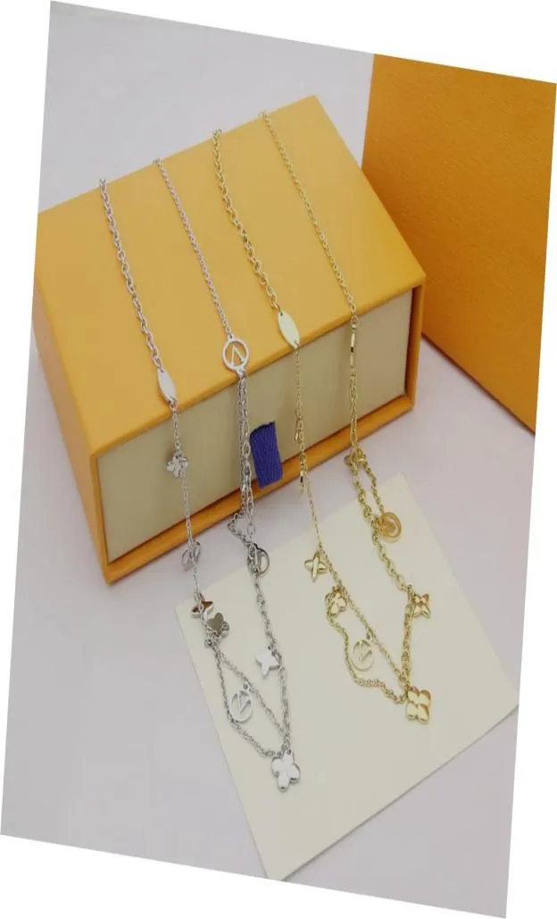 Gold Silver Strings chain necklace bracelet for women party wedding engagement lovers gift jewelry with box4357845