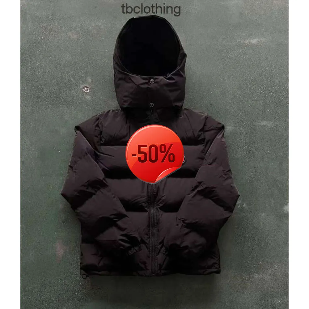 24SS discount Men's Down Parkas Hot Selling American Trend Trapstar Black Red Label Cotton Jacket Thickened Detachable Hat Sportswear Couples trend