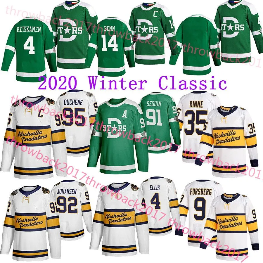 Nashville Predators 2020 Winter Classic Jersey Dallas Stars 95 Duchene 35 Rinne 9 Forsberg 14 Benn 91 Tyler Seguin 4 Ellis Hockey Jersey