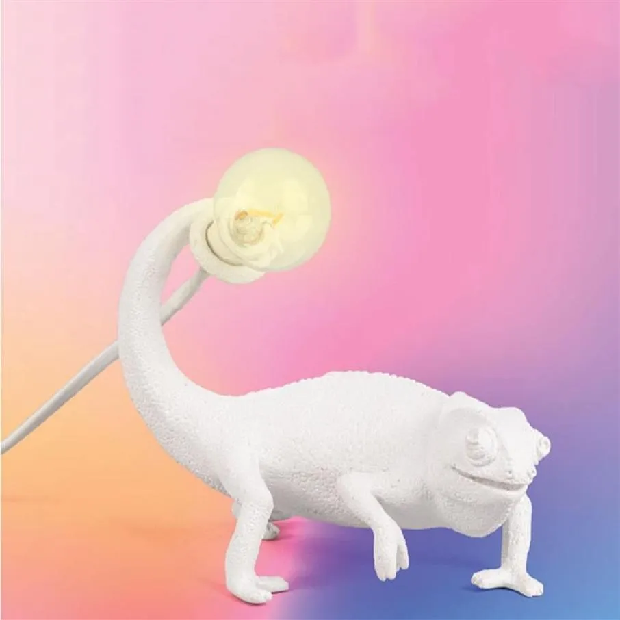 Lâmpadas de mesa Nordic Designer Lizard Lâmpada de cabeceira Moderna Bonito LED Resina Animal Camaleão Cama Sala de estar Home Deco Light FixtureTabl333x