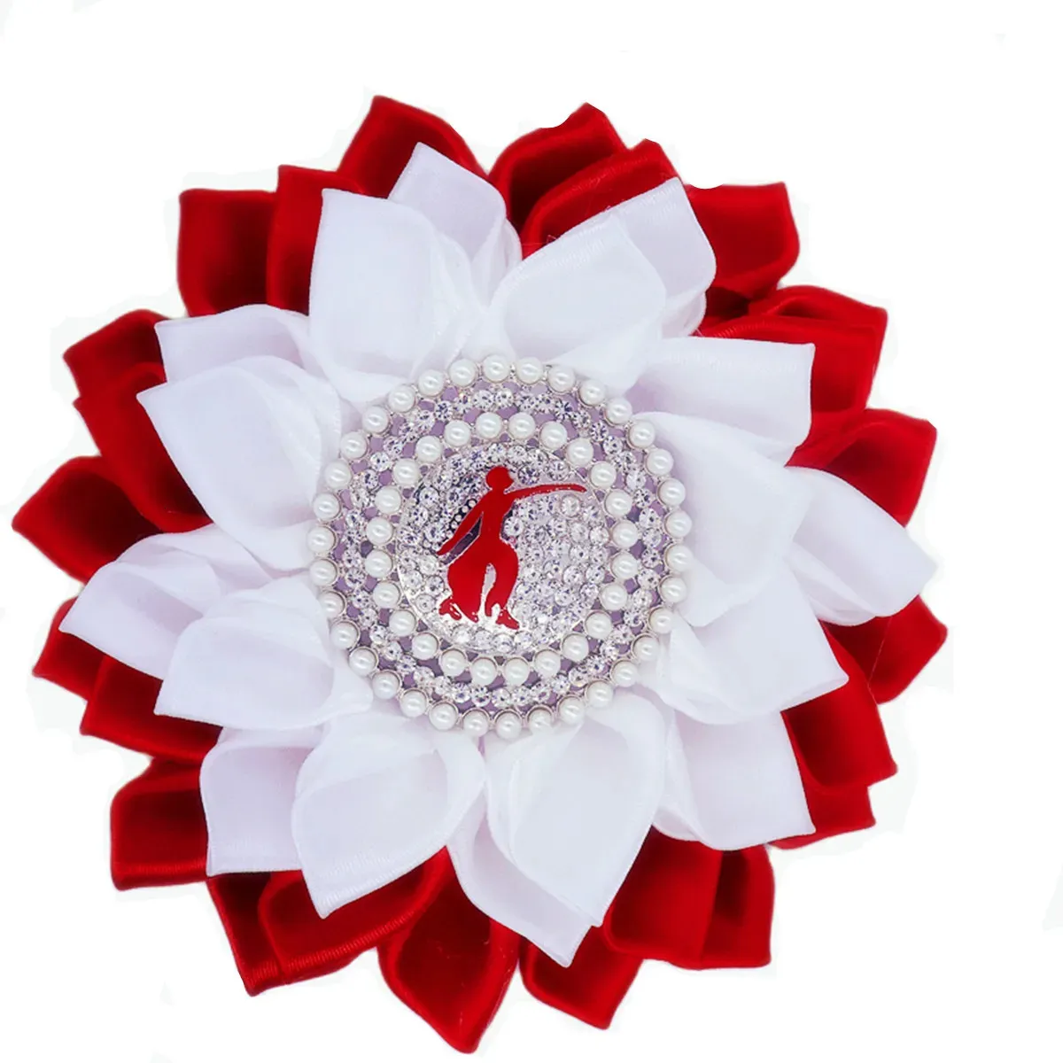 Red Ribbon Broche Red Satin Ribbon Flower Brooch Pin - Elegant Fortitude Delta Design ...