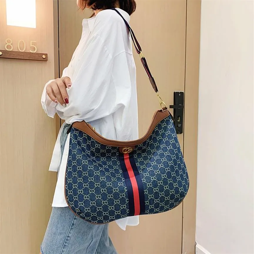 Diseñador mujer nueva moda gran capacidad solo hombro mensajero mochila bolsa grande lona axila bolso bolsos outlet238v