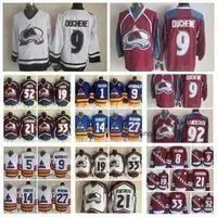 Fashion Retro Colorado Jersey 33 Patrick Roy 52 Adam Foote 9 Lanny McDonald 19 Joe Sakic Mens Vintage CCM Stitched Hockey Avalanches Jerseys