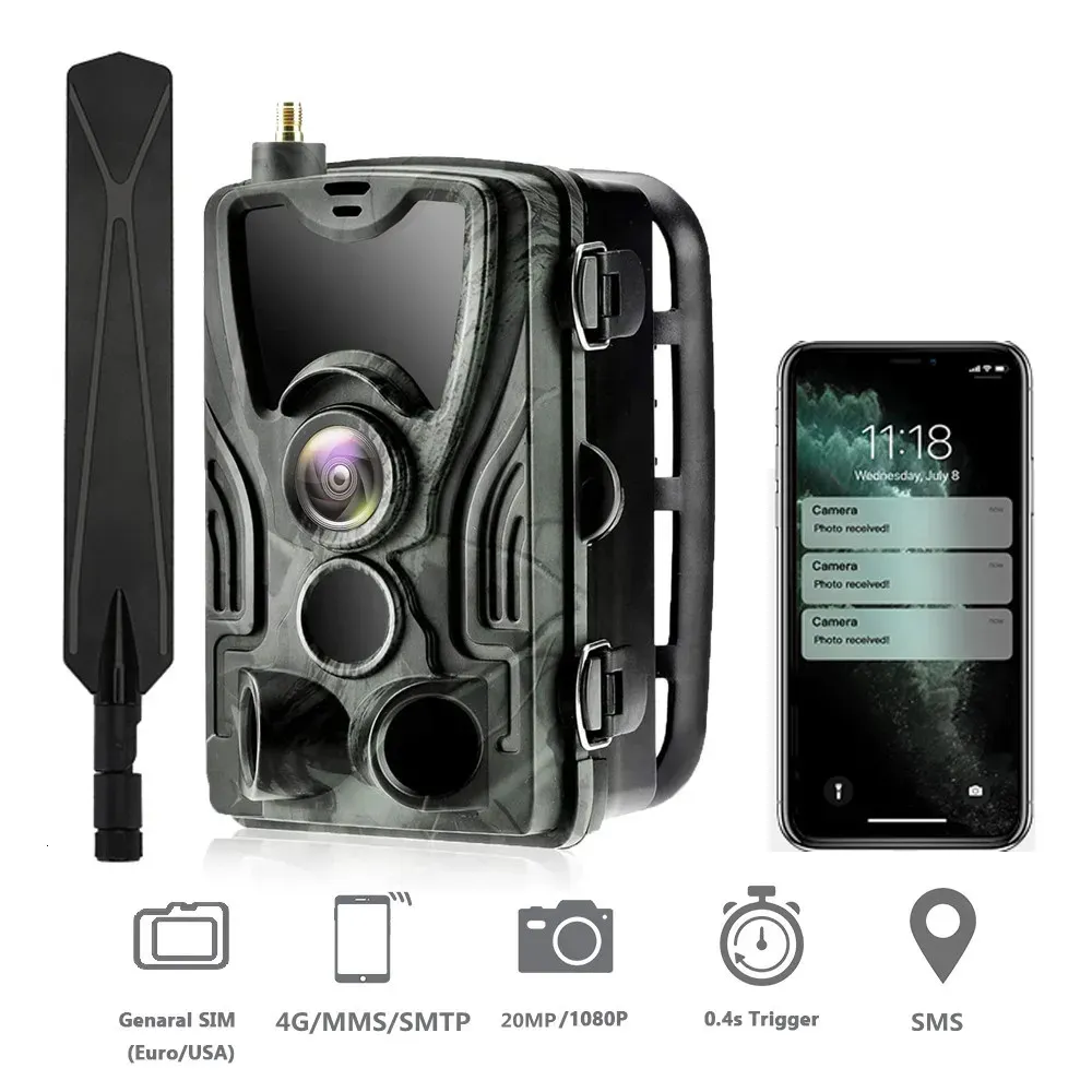 Jaktkameror suntekcam hc801 serie app control 4g 20mp 1080p trail camera wireless wildlife 03s trigger night vision 231208