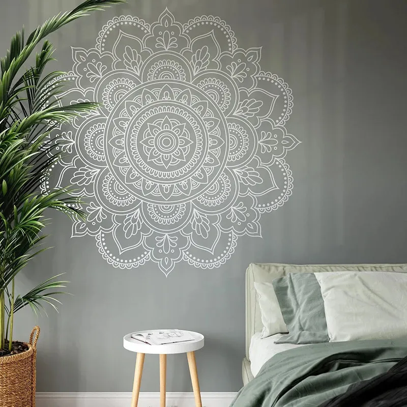 Wall Stickers Large Size Mandala Decals Vinyl Home Decor for Living Room or Bedroom Wall Sticker Vinyl Indian Boho Style Murals Wallpaper A871 231208