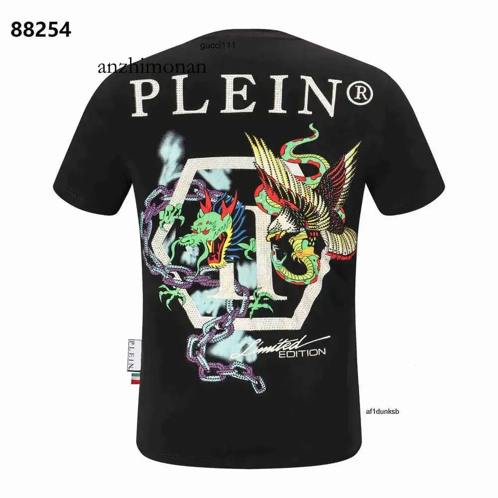 Pleins pp Philipps Men Tshirt T-shirt Plain Philipps Plein Top High Designer Phillip Designer Stones Men Streetwear Round SS Gothic Skull Męska szyja 993