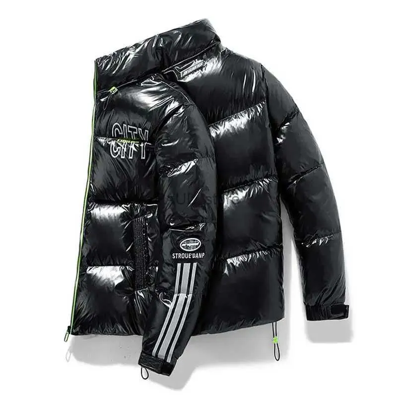 Parkas pour hommes hiver hommes en peluche épais chaud col montant veste pour hommes coupe-vent léger doudoune hommes décontracté imprimé veste manteau MaleL231209