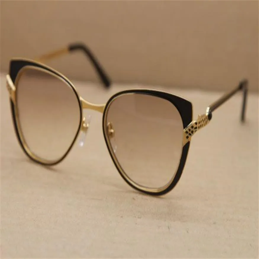 Whole 6338248 New womens sunglasses Cat Eye lenses High quality men Glasses driving glasses C Decoration gold frame Size5229n