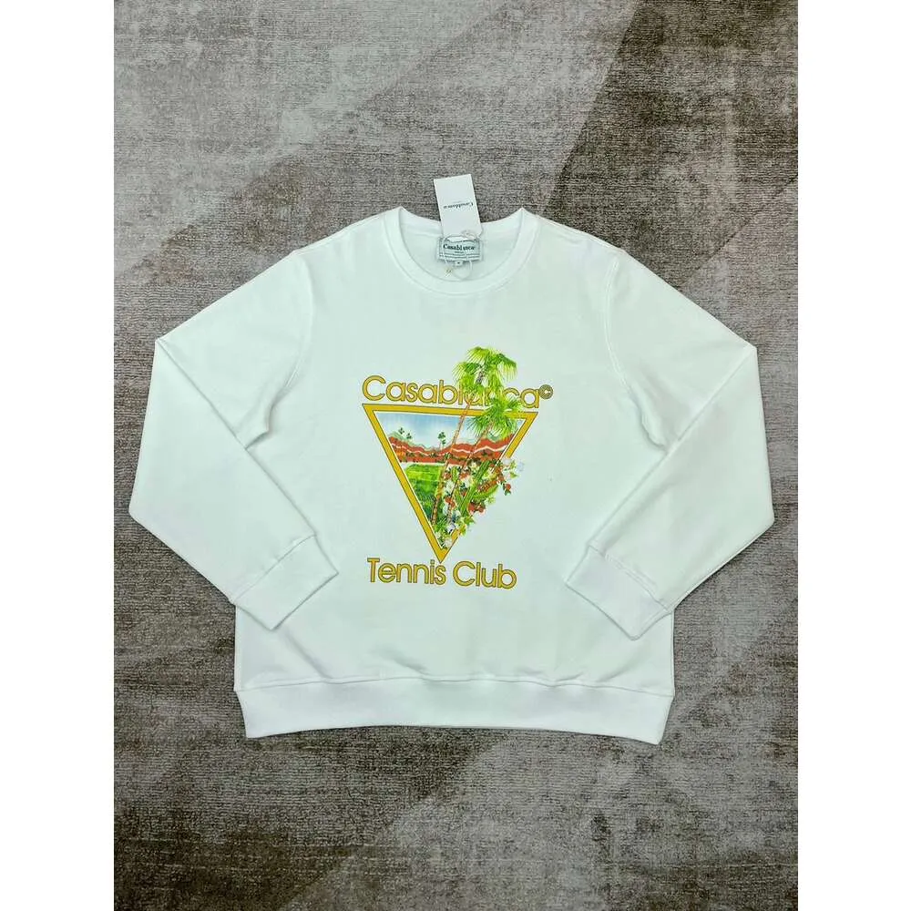 Casablanca Tennis Club Sweatshirts Triangle Lettre Cocotier Jumper Court Imprimé Blanc Pulls Casablanc Coton Hoodies