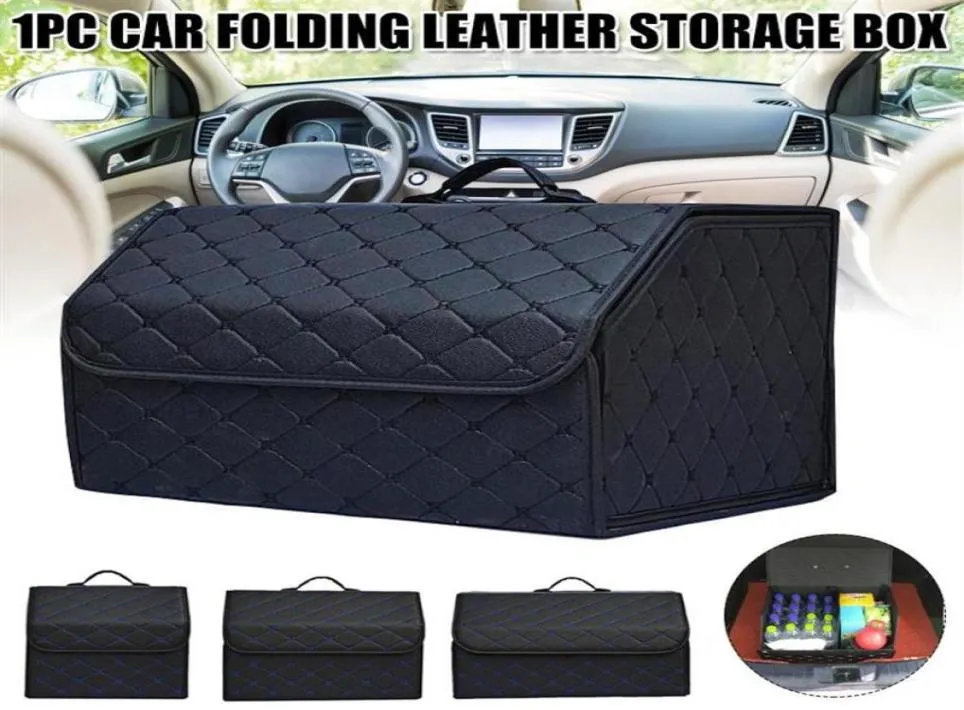 Bil Storage Bag Pu Leather Trunk Organizer Box Bags Folding Car Trunk Stowing Portable Boxes GQ286T1498830