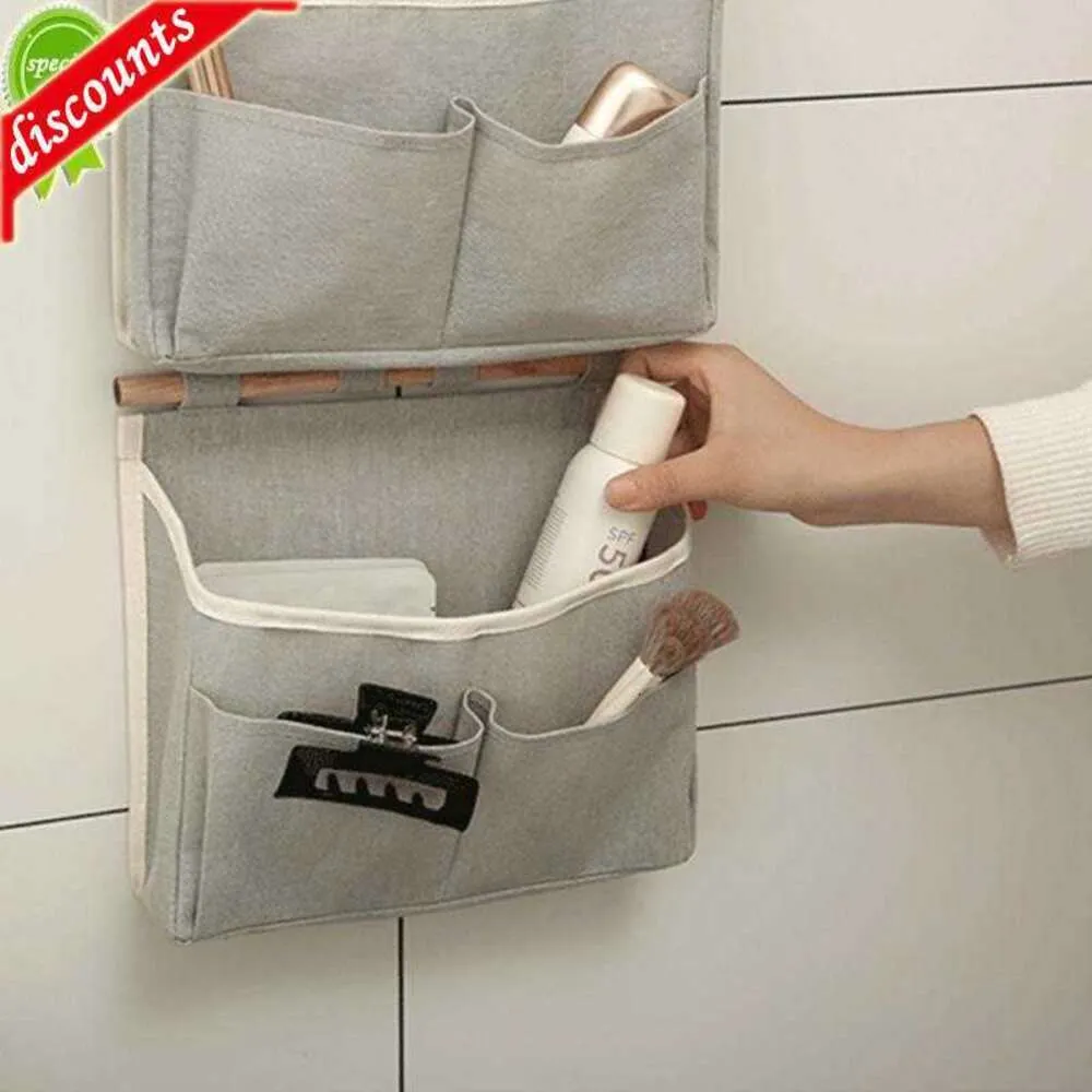 Hanging Bathroom Bag Over The Door Fabric Storage With Pockets
