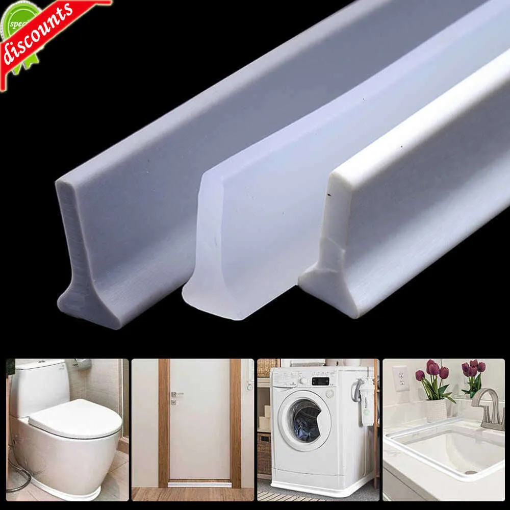 Upgrade wholesale Bathroom Water Barrier Strip Dry Wet Separation Silicone Seal Basin Water Stopper Self-adhesive Bendable Water Retaining Strip