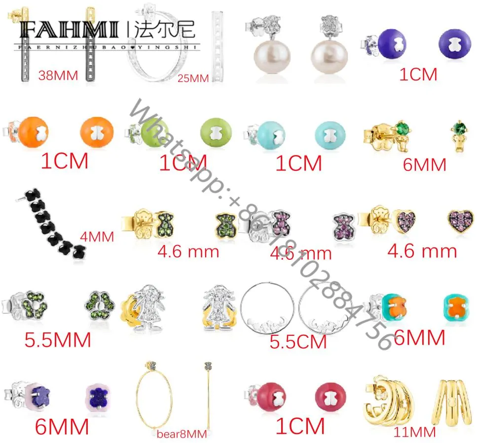 Fahmi2022 nuevo pendiente de oso de plata esterlina 925 moda atemporal elegante romántico pendiente de dama desgaste pendiente directo de fábrica s of4059583