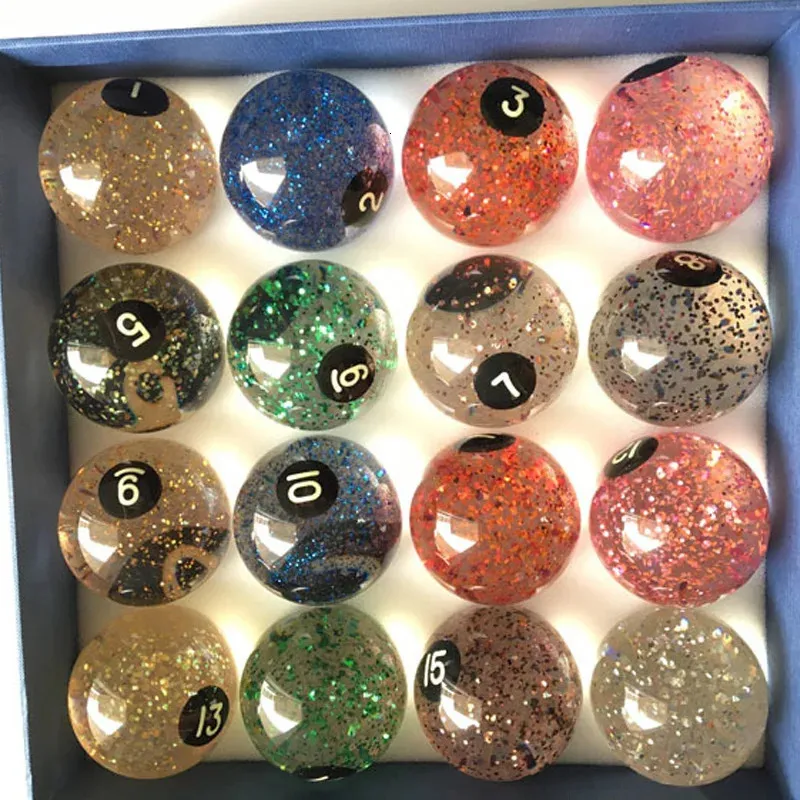 Billiard Balls Original Taiwan 572mm Billiards Pool Transparent with Glitter Phenolic Resin balls Complete Set of 231208