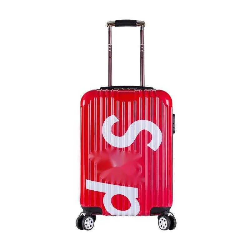 Online Red Trolley Fashion Case 20 Inch Men's And Women's Fashion Suitcase Personalized Suitcase Gift Box 38