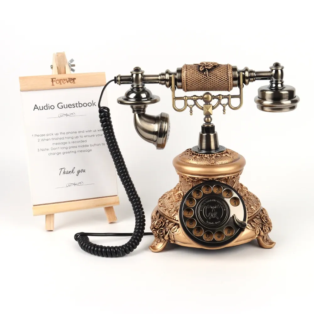 Retro Vaste Telefoon, Ouderwetse Vintage Vaste Telefoons Met Klassieke Metalen Bel Retro Telefoon Voor Thuiskantoor